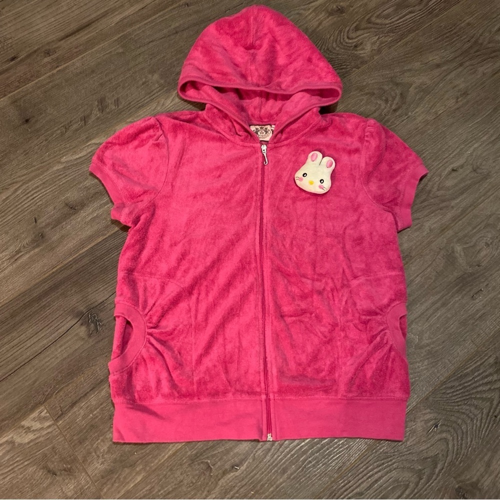 Vintage Juicy Couture Terry zipup hoodie sleeveless kawaii style full back logo